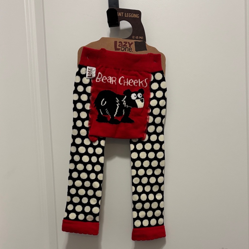 Lazy One Red and Black Polka Dot Infant Leggings